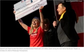 美國司法部警告馬斯克：向選民贈百萬美元或違法