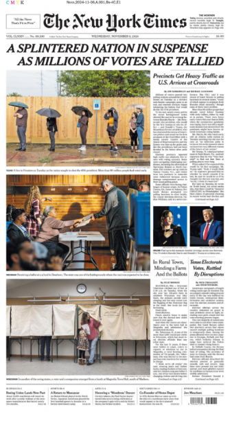 大選後的美國各大報頭條